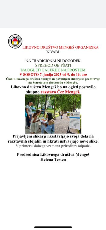 SPREHOD OB PŠATI- GALERIJA NA PROSTEM
