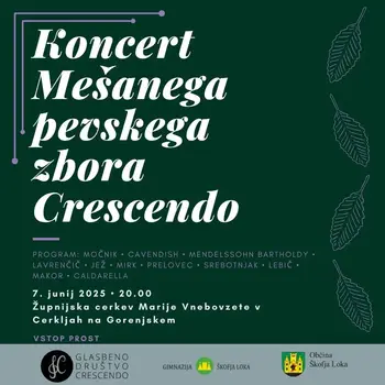 Koncert Mešanega pevskega zbora Crescendo
