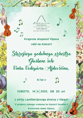 Koncert Starejšega godalnega orkestra Glasbene šole Vinka Vodopivca Ajdovščina 