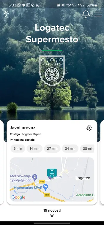 Interaktivni vozni redi avtobusnih prevozov na območju Logatca v platformi Logatec Supermesto