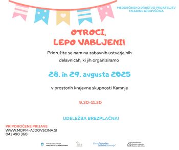 POČITNIŠKA DELAVNICA ZA OTROKE V KAMNJAH