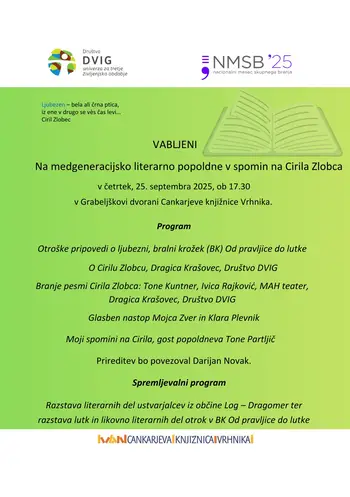 Medgeneracijsko literarno popoldne v spomin na Cirila Zlobca