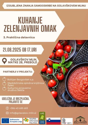 Izgubljena znanja samooskrbe na Golavškovem mlinu, Kuhanje zelenjavnih omak