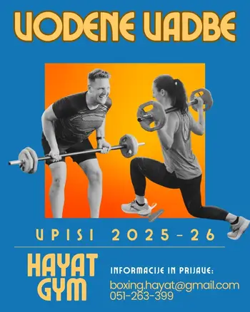 VPIS na VODENE VADBE ali treninge BOKSA Hayat Gym Moste pri Komendi (2025-26)