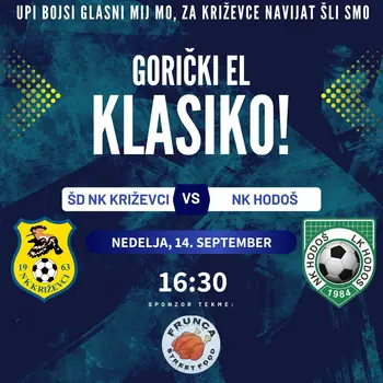 Nogometna tekma: ŠD NK Križevci - NK Hodoš