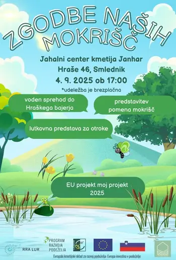 Zgodbe naših mokrišč – vsi ljubitelji narave in zabave vabljeni na dogodek v Smlednik