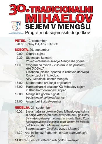 Danes se začenja 30. Mihaelov sejem v Mengšu 