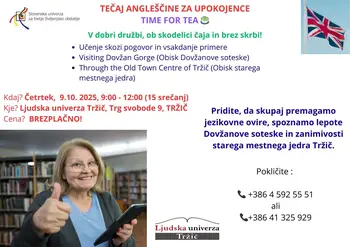 TEČAJ ANGLEŠČINE ZA UPOKOJENCE - TIME FOR TEA