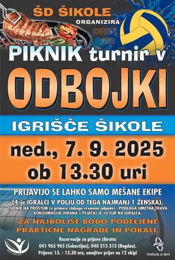 PIKNIK turnir v ODBOJKI - ŠD ŠIKOLE 2025