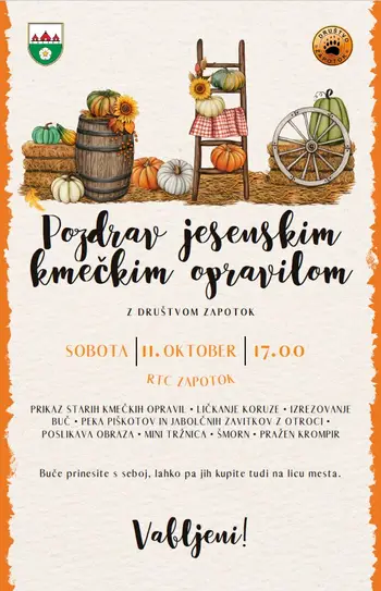 Pozdrav jesenskih kmečkim opravilom