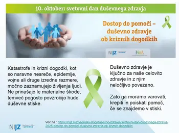 Svetovni dan duševnega zdravja 2025: "Dostop do pomoči ob kriznih dogodkih".