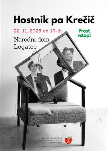 Koncert Hostnik pa Krečič, 22. 11. 2025, ob 19. uri v Narodnem domu Logatec