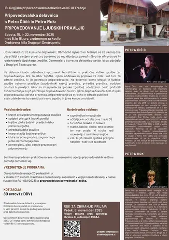 18. Regijska pripovedovalska delavnica v Šentrupertu