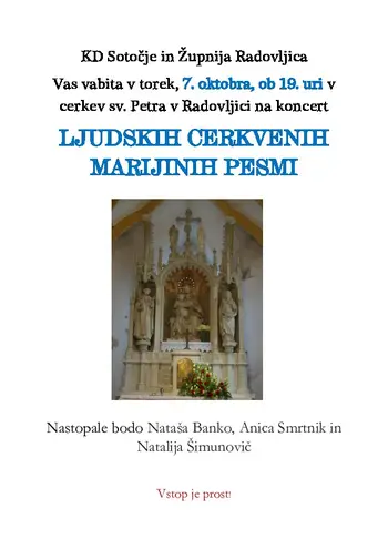 KONCERT LJUDSKIH CERKVENIH MARIJINIH PESMI