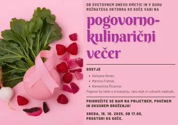 Pogovorno - kulinarični večer na Gočah