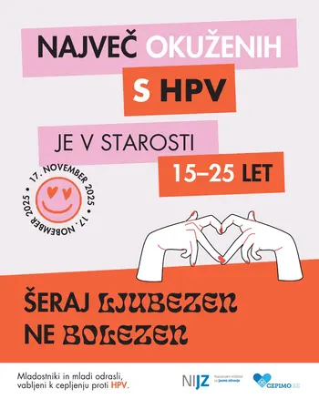 Šeraj ljubezen, ne bolezen –  dan cepljenja proti HPV za vse mlade do 26. leta