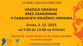 Ta veseli dan kulture - vračilo gradiva brez zamudnine
