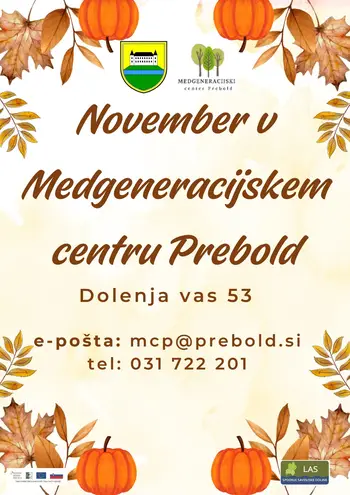 Dogodki v novembru – Medgeneracijski center Prebold