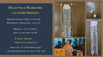 Delavnica makrame v Medgeneracijskem centru Prebold
