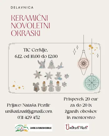 Delavnica Keramični novoletni okraski