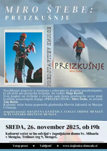Literarni večer z Mirom Štebetom ob ponatisu knjige Preizkušnje