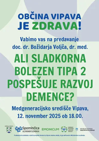 Predavanje: Ali sladkorna bolezen tipa 2 pospešuje razvoj demence?