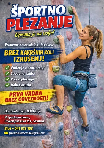 Športno plezanje - vadba za začetnike
