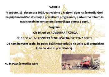 Adventna tržnica in koncert Šenturškega okteta