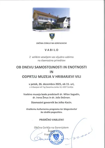 Slavnostno odprtje muzeja v Hribarjevi vili