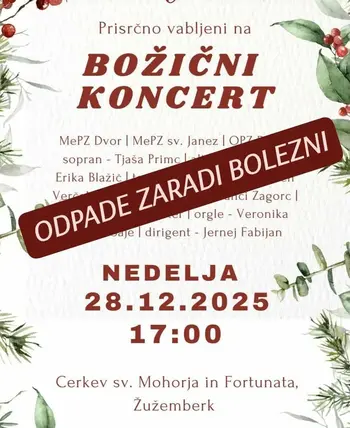 ODVPOVED božičnega koncerta