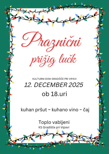 Praznični prižig lučk na Gradišču pri Vipavi 