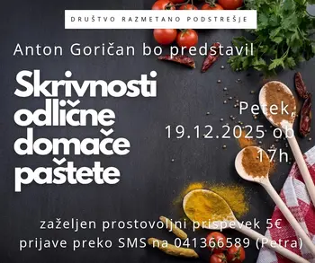 Kulinarična delavnica: Skrivnosti odlične domače paštete