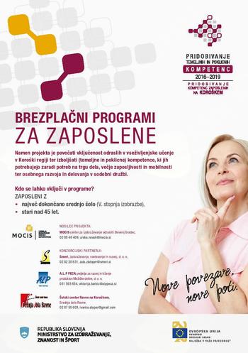 Povabilo k vpisu v BREZPLAČNE izobraževalne programe za ZAPOSLENE