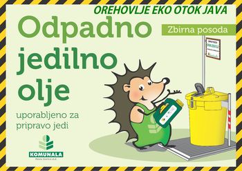 Na ekološkem otoku v Javi v Orehovljah zbirna posoda za odpadno jedilno olje