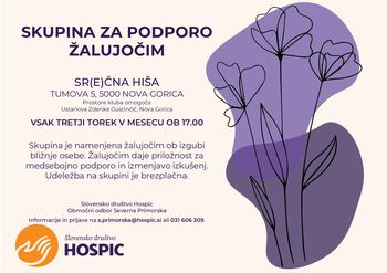 Skupina za podporo žalujočim v oktobru v Novi Gorici