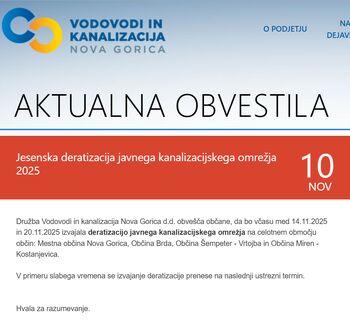 Jesenska deratizacija javnega kanalizacijskega omrežja