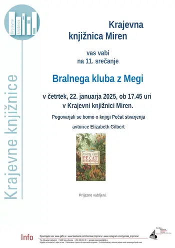 11. srečanje  Bralnega kluba z Megi