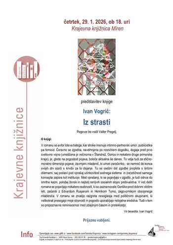 Predstavitev knjige Ivana Vogriča: "Iz strasti" 
