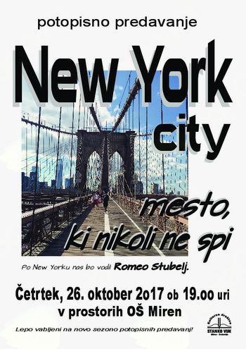 potopisno predavanje NEW YORK CITY
