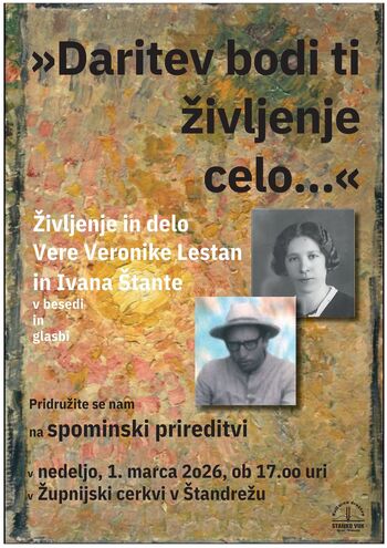 "Daritev bodi ti življenje celo..."