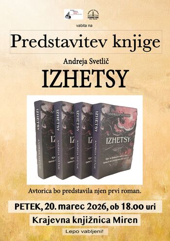 Predstavitev romana Andreje Svetlič: Izhetsy