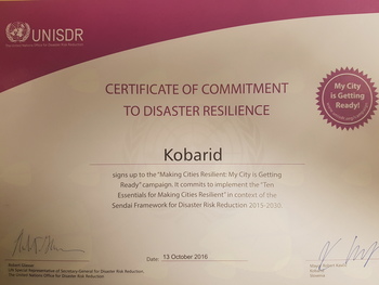 Občina Kobarid prejela certifikat "Občina, odporna na nesreče"