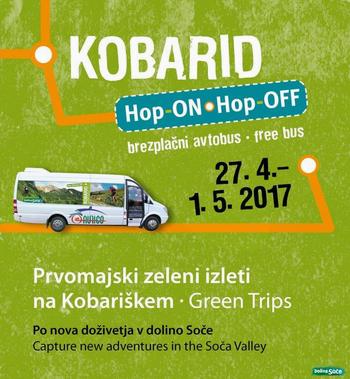 Prvomajski zeleni izleti na Kobariškem z avtobusom Hop ON - Hop OFF KOBARID 