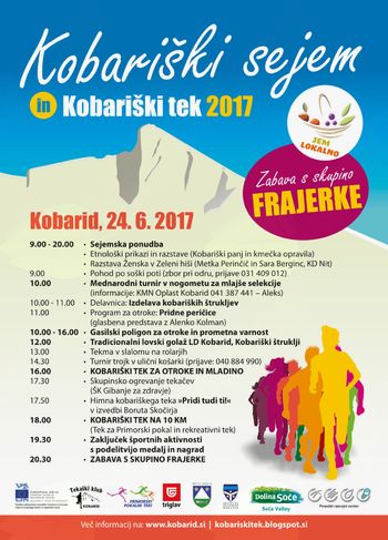 Zapore občinskih cest in javnih površin v času Kobariškega sejma in teka 2017 Zapore občinskih cest in javnih površin v času Kobariškega sejma in teka 2017