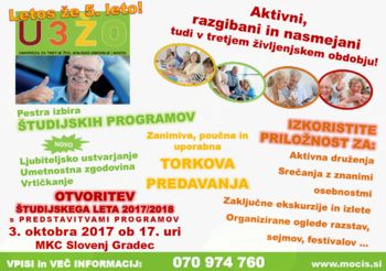 VPIS v Univerzo za tretje življenjsko obdobje MOCIS