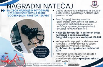 Nagradni fotografski natečaj "Udoben javni prostor - za vse"