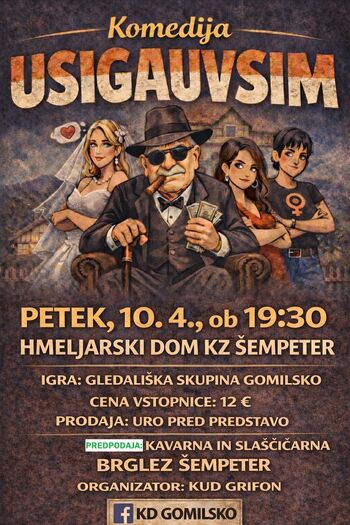 Komedija USIGAUVSIM v ŠEMPETRU - petek, 10. april, ob 19.30