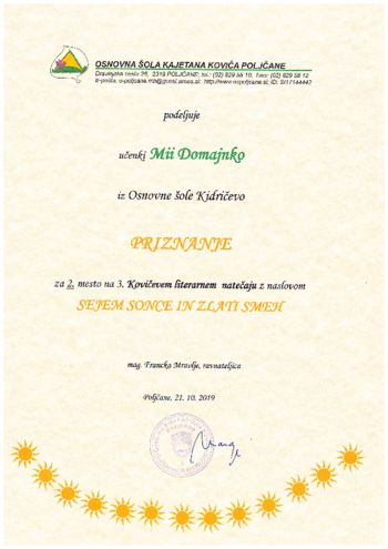 SEJEM SONCE IN ZLATI SMEH