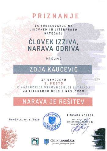ČLOVEK IZZIVA, NARAVA ODRIVA
