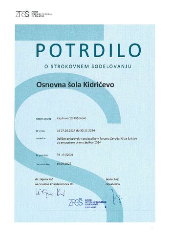 Nagrada za prispevek ob evropskem dnevu jezikov 2024 